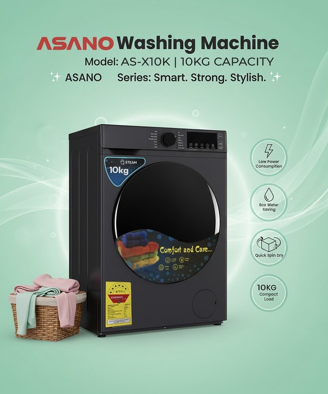 ASANO 10KG Front Load Washing Machine