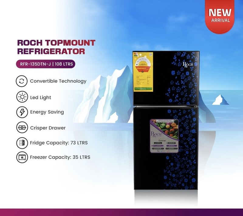 ROCH 108L Top Mount Refrigerator
