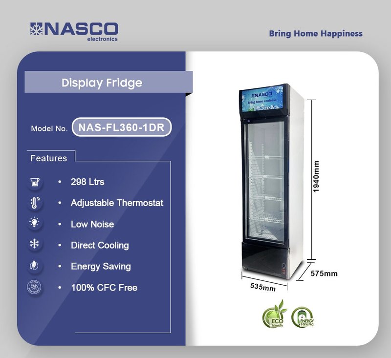 Nasco 298L Display Fridge